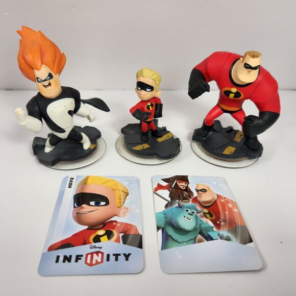 Disney Infinity Incredibles Lot Dash Mr Incredible Syndrome Figurines Cards - Picture 1 of 6